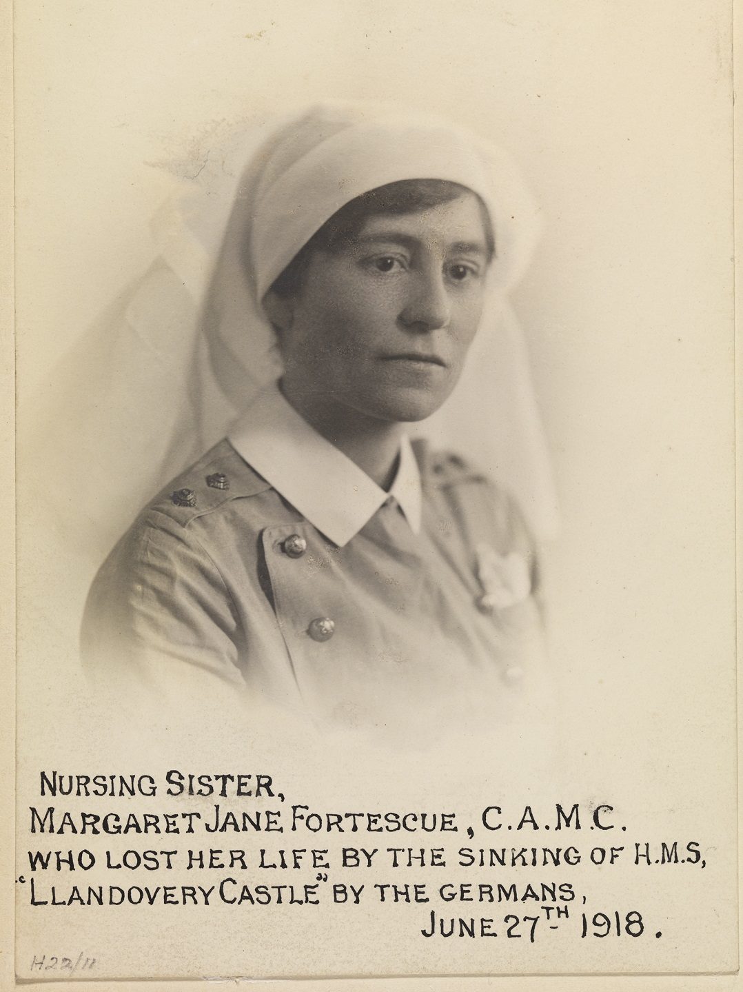 world war one era portrait of a nursing sister